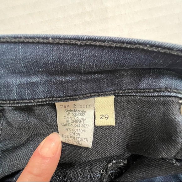 Rag & Bone Ankle Zip Mod Rise Skinny Dark Wash Jeans Size 29 excellent condition - Picture 6 of 9